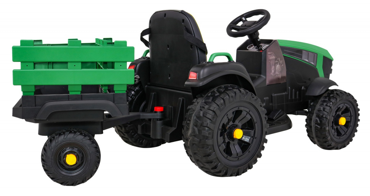 mamido Detský elektrický traktor Farm s prívesom zelený