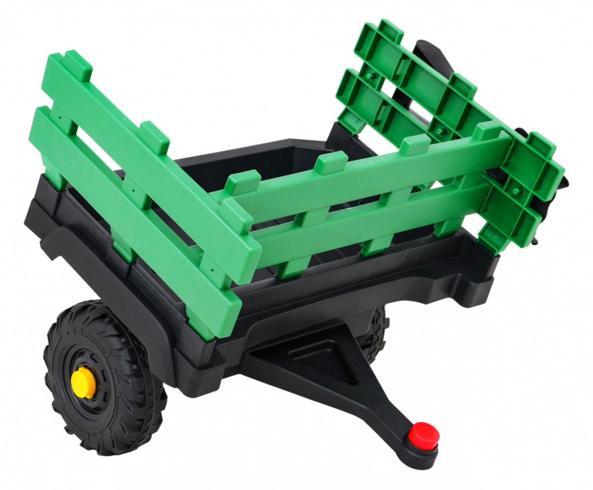 mamido Detský elektrický traktor Farm s prívesom zelený