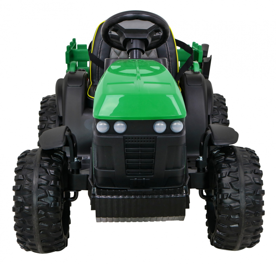 mamido Detský elektrický traktor Farm s prívesom zelený