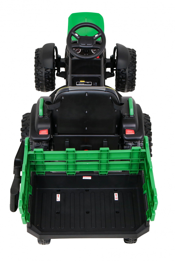 mamido Detský elektrický traktor Farm s prívesom zelený