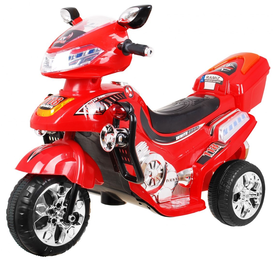 Detská elektrická motorka 118 červená
