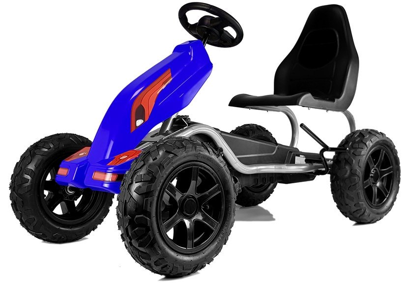 Detská šlapacia motokára s nafukovacími kolesami Monster modrá