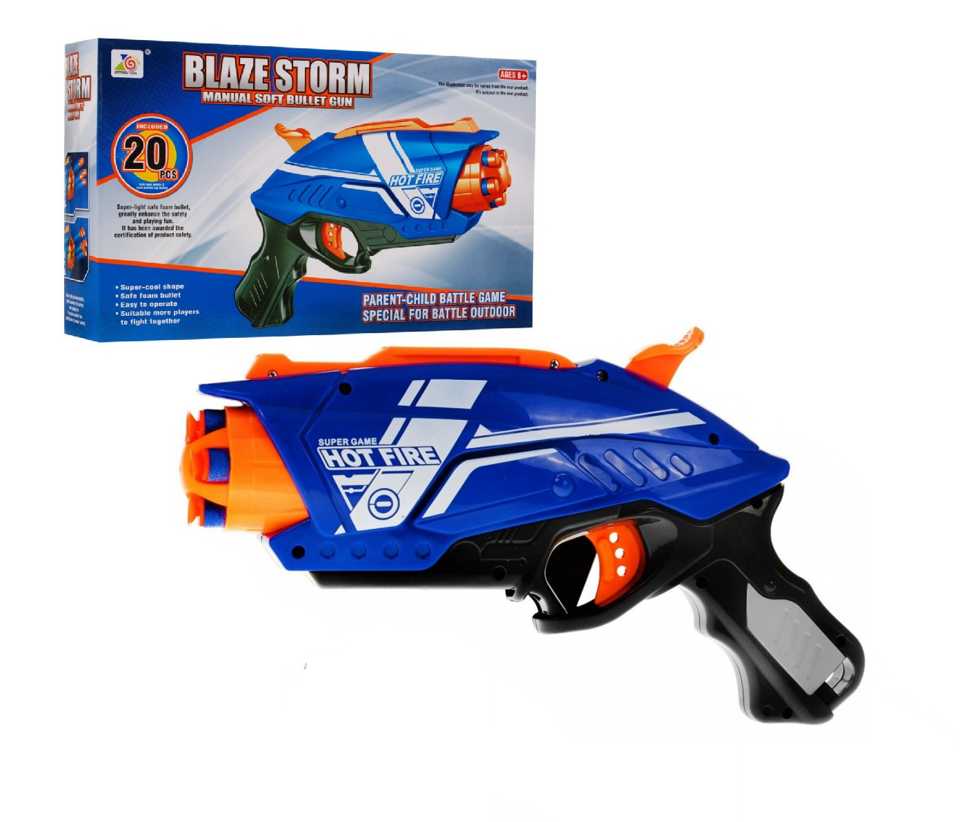 mamido Detská pištoľ na penové náboje Blaze Storm
