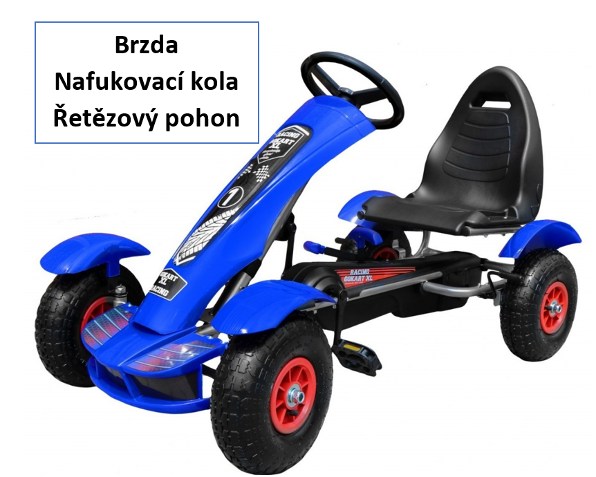 mamido Detská šlapacia motokára formula modrá