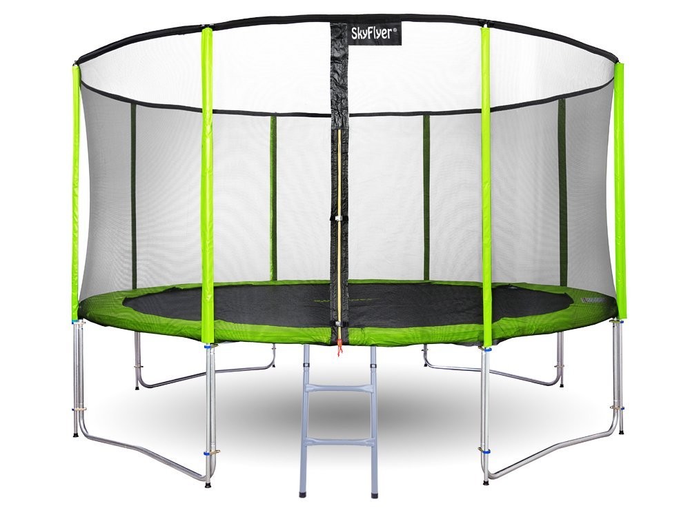 Trampolína s ochrannou sieťou a rebríkom 427 cm zelená