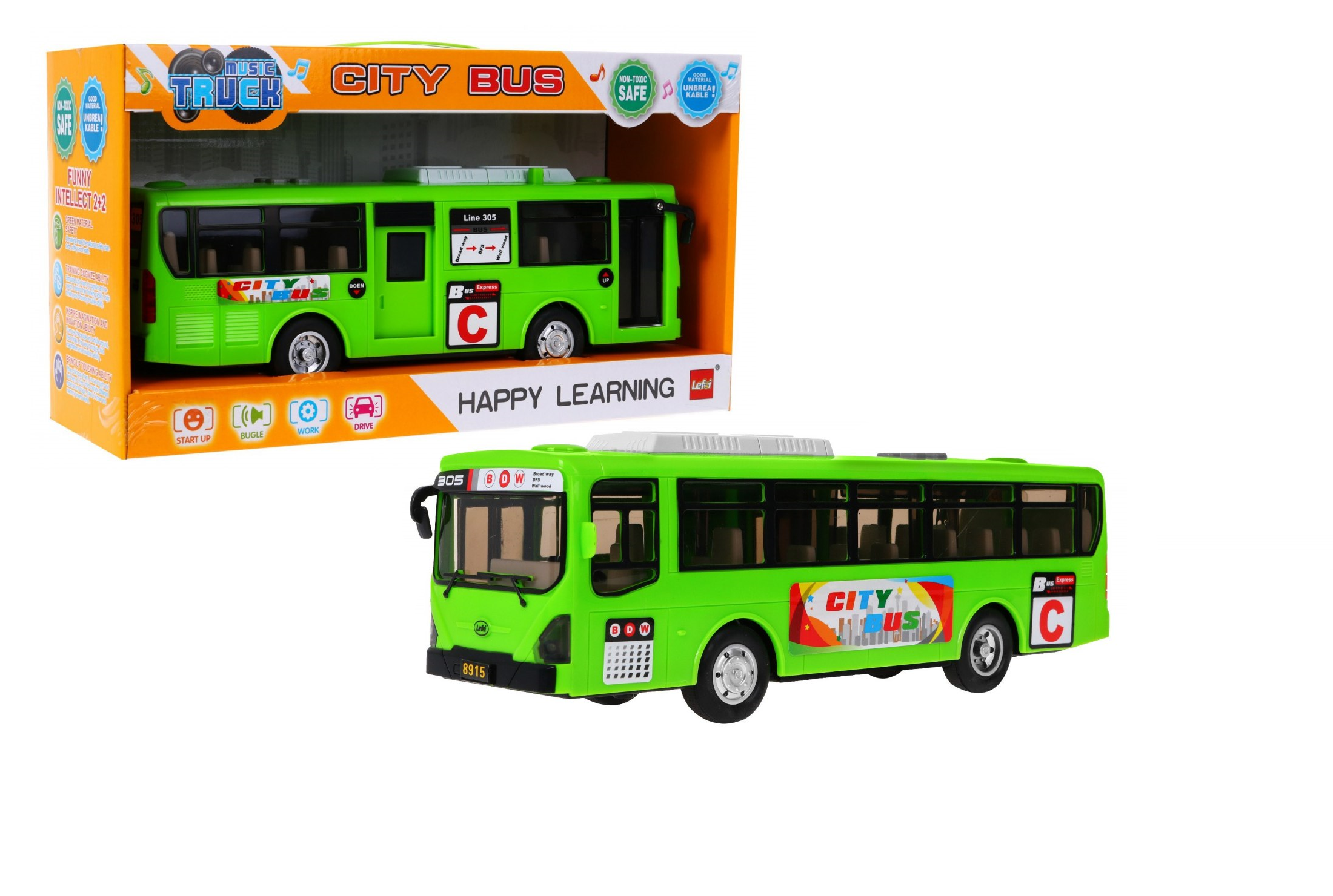 E-shop Autobus Gimbus so zvukovými a svetelnými efektmi zelený