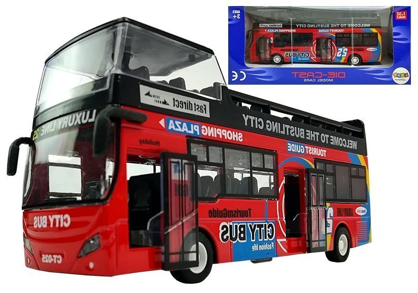 mamido Dvojposchodový autobus 1:32 červený