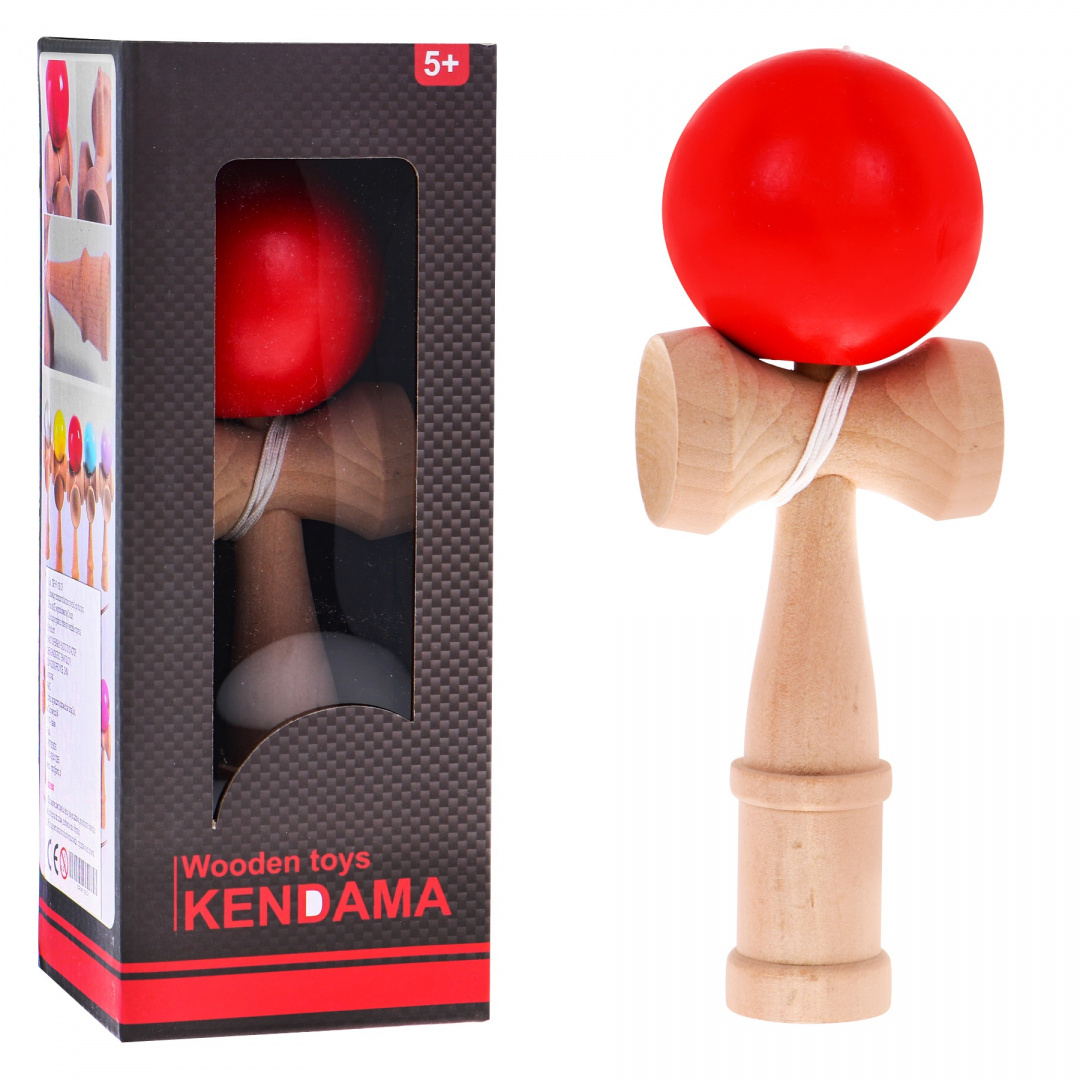 mamido Detská drevená hra Kendama červená