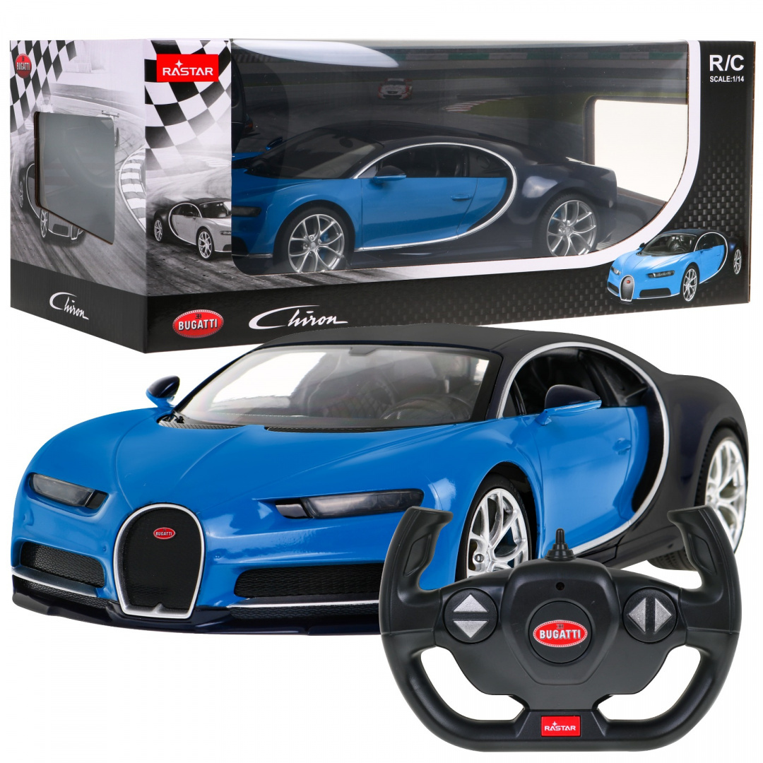 Rastar Rastar Auto na diaľkové ovládanie R / C Bugatti Chiron 1:14 modré