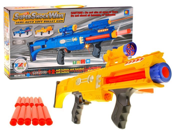 E-shop Detská pištoľ s penovými nábojmi MP18 žltá
