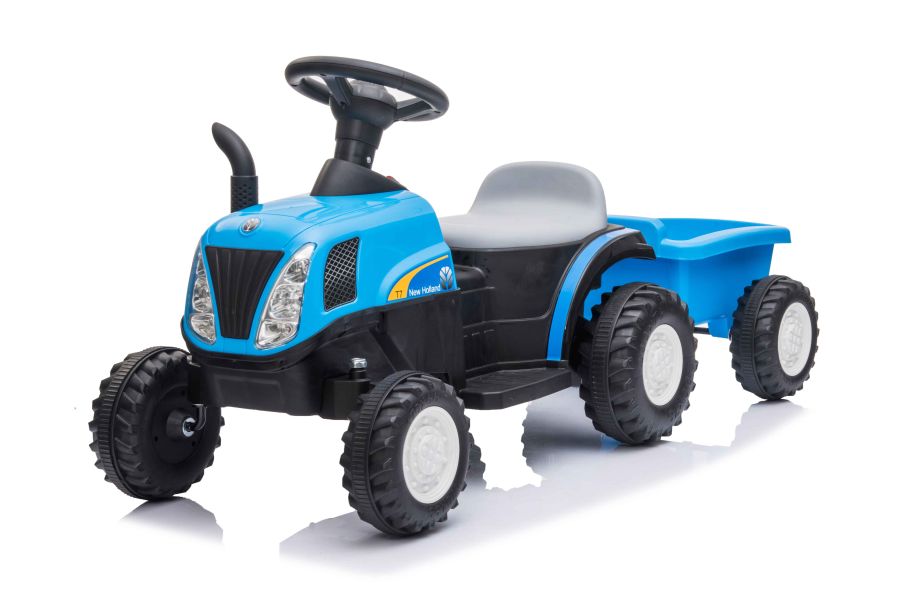 Detský elektrický traktor Swift s prívesom modrý
