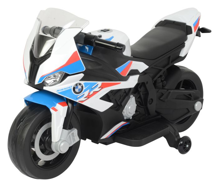 mamido Detská elektrická motorka BMW S1000RR bielo-modrá