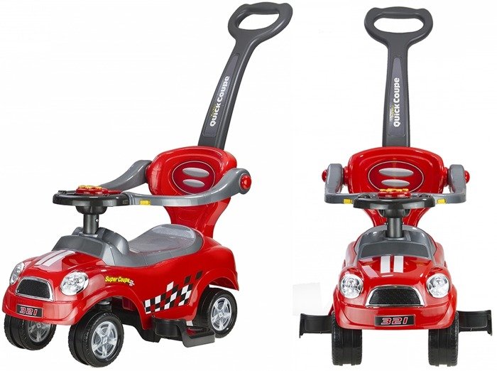 Detské hrajúce vozítko coupe červené
