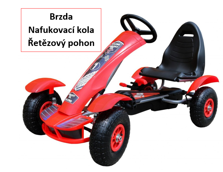 Detská šliapací motokára formula 01 červená