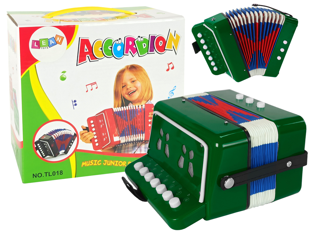 mamido Akordeónový nástroj pre malého hudobníka Green