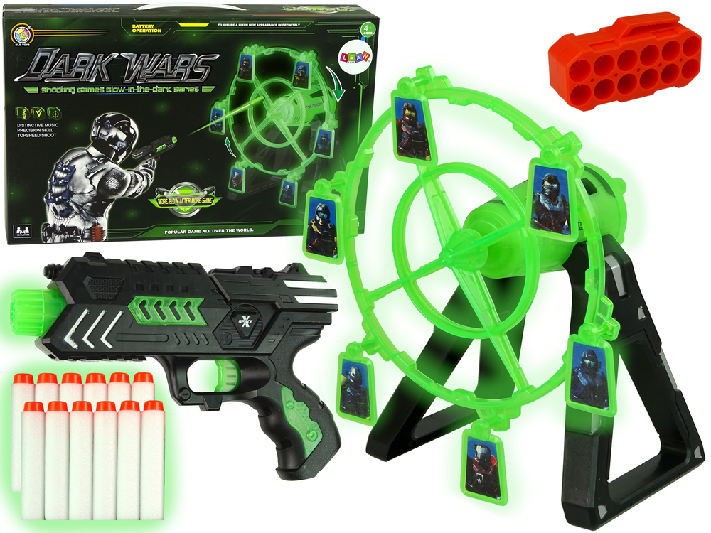 mamido Arkádová hra Rotujúca Glow Shield Glow v Dark Arrow Gun