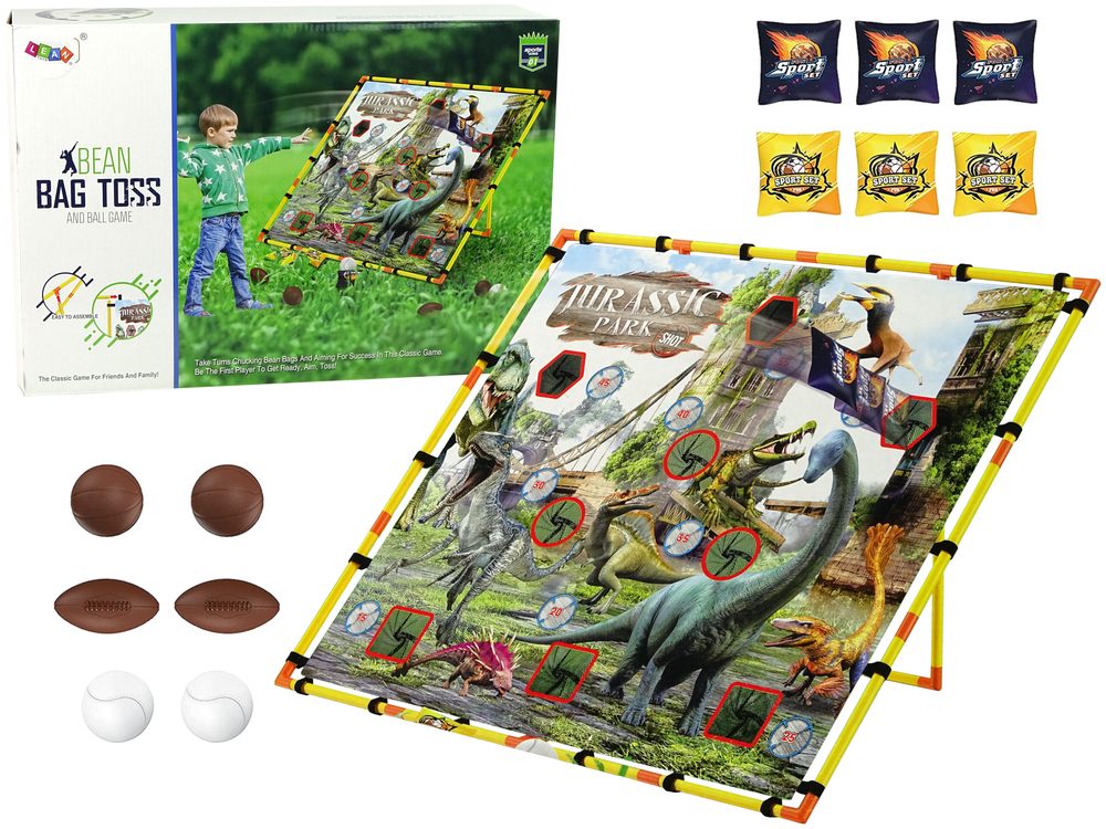 mamido Arkádová hra: Hádzanie na cieľ, dinosaury, lopty, tašky, veľká doska