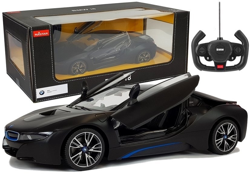 E-shop Rastar Auto R / C BMW i8 Rastar 1:14 Čierna Automatické dvere