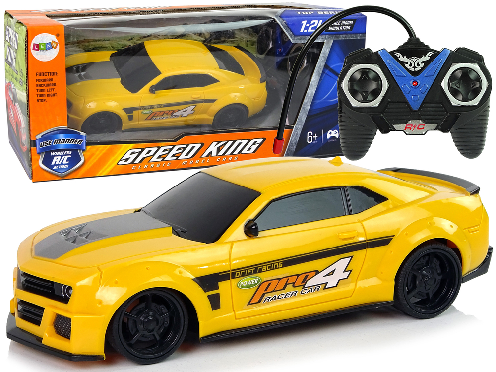 mamido Diaľkové ovládanie Športové auto 1:24 Závodné žlté tónované okno