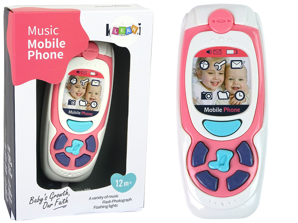 Deti vzdelávací mobilný telefón Melody Pink