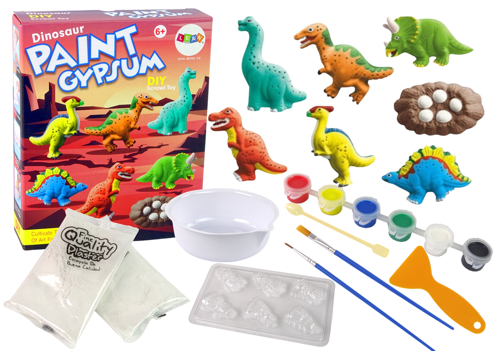 E-shop DIY Kit Sadrové odliatky Farba Maľovanie Dinosaury