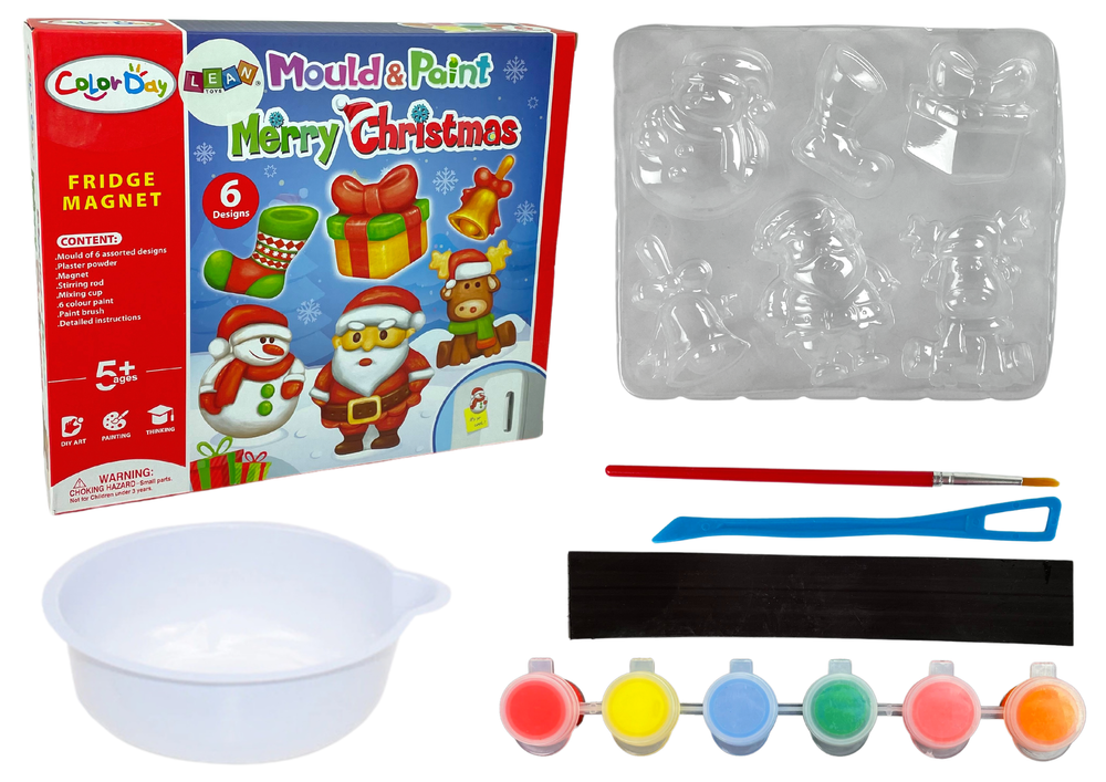 mamido DIY Set Vianočné magnety Sadrové odliatky Santa Claus