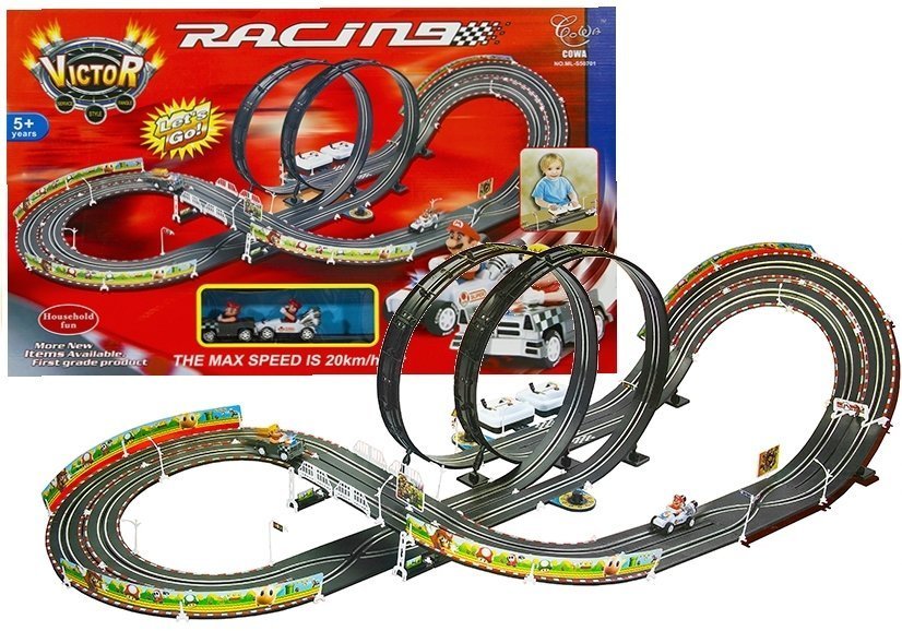 Dráha + 2 autá Mario RC 452cm 20km/h