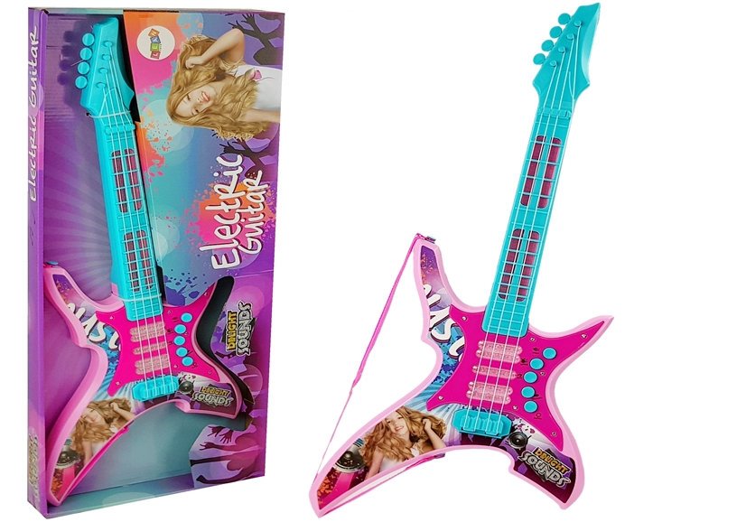 mamido Elektrická gitara so svetlami a zvukmi ružová 62 cm