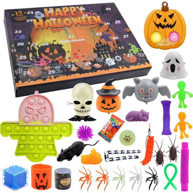 Halloween Kalendár Hračky Pop It Fidget Hračky Tekvica Ghost