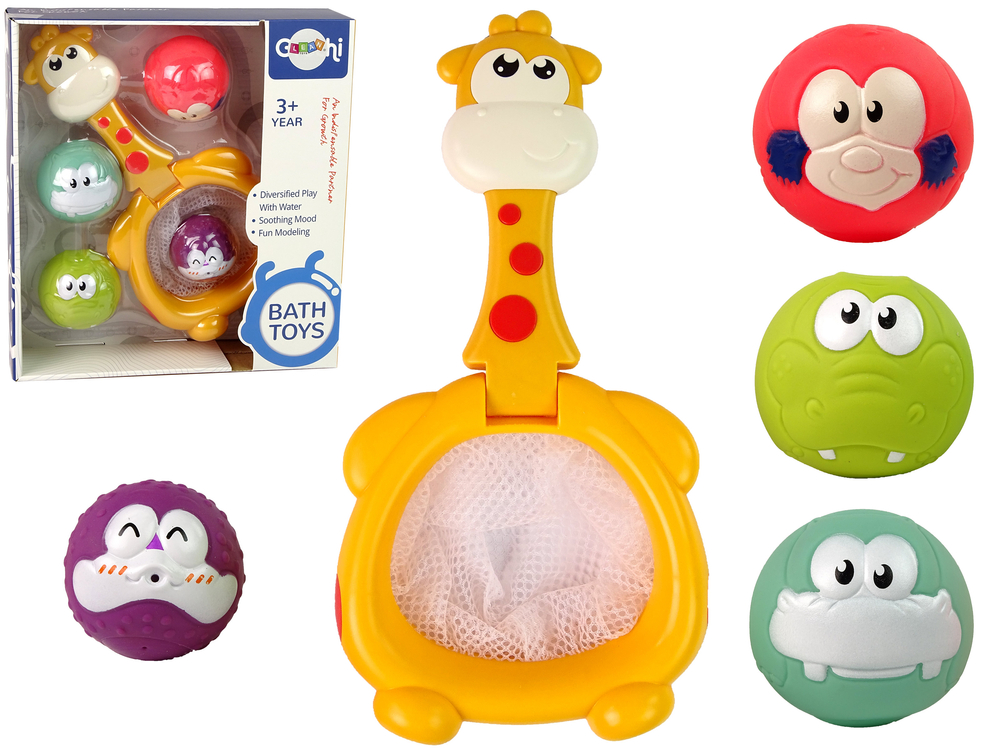E-shop Kúpeľová hračka Mini basketbal žirafa gumové lopty