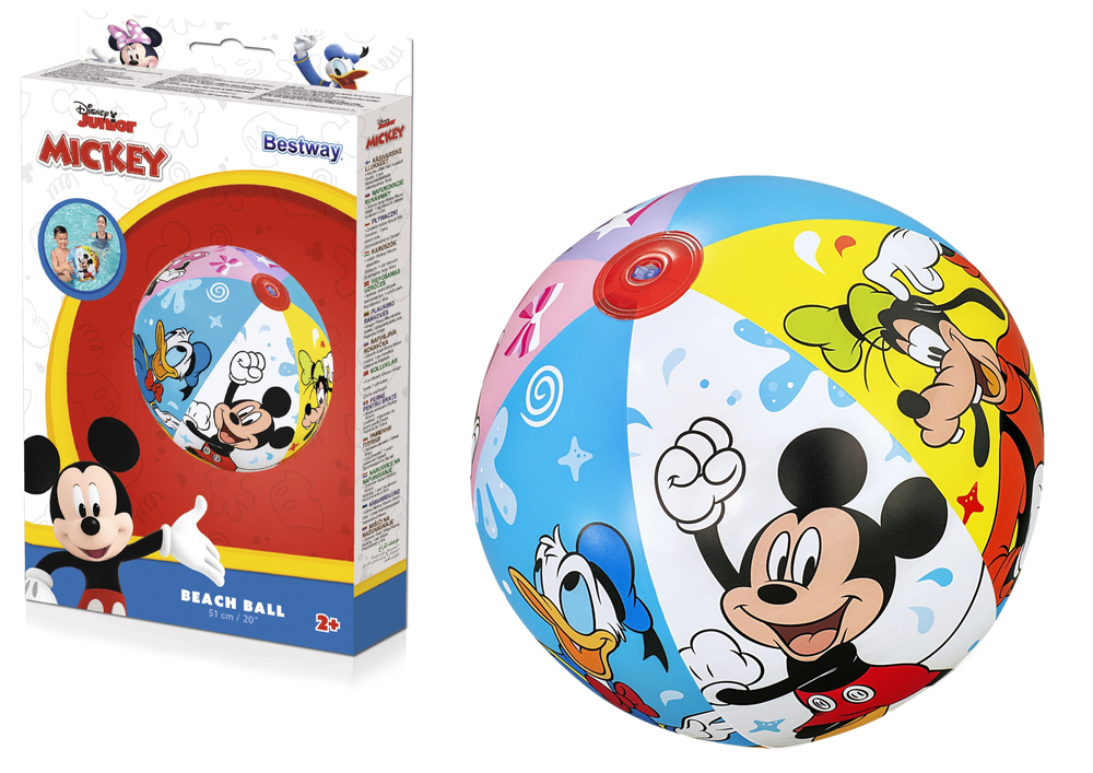 Nafukovacia plážová lopta Mickey Mouse 51cm Bestway 91098