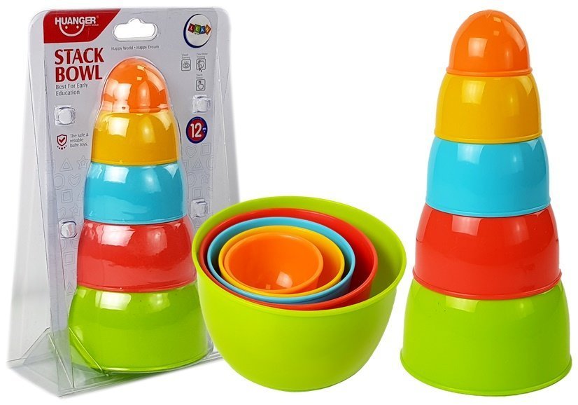 Pyramíd Cups Arkádové puzzle pre batoľa 5ks