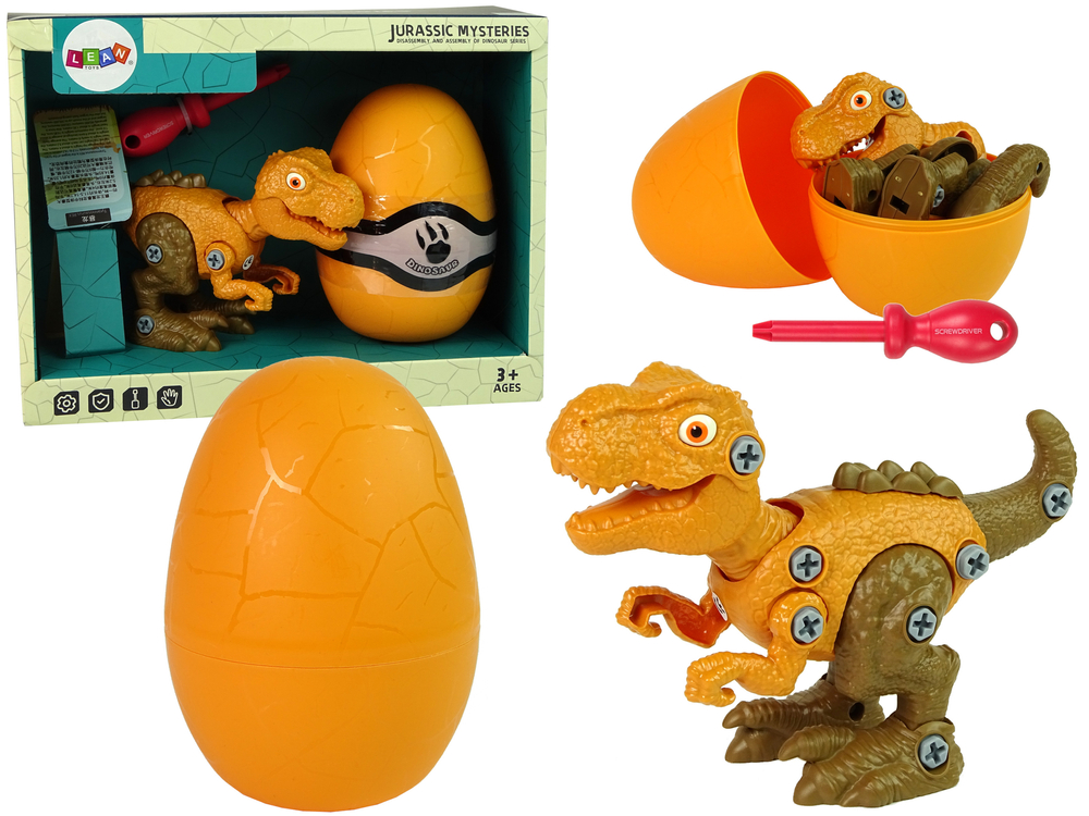 mamido Set Dinosaurus Tyrannosaurus Rex s vajcom DIY skrutkovač Orange