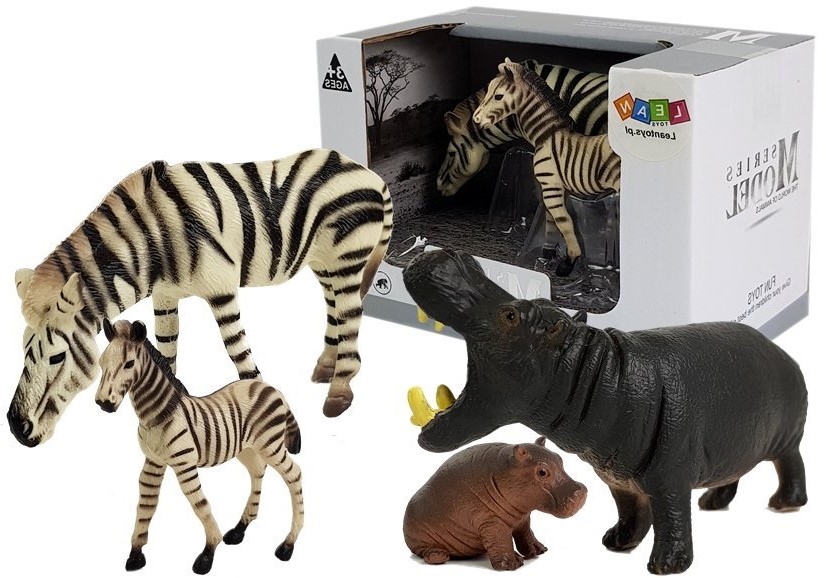 mamido Súbor zvieracích figúrok Afrika hroch Zebra