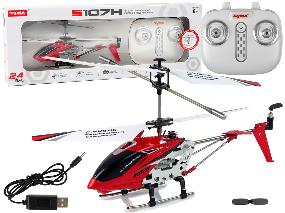 SYMA S107H vrtuľník na diaľkové ovládanie 2.4G červená