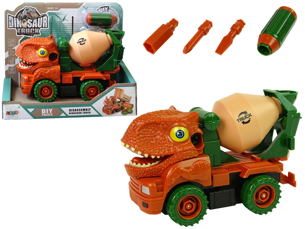 mamido Truck Miešačka betónu Dinosaur Spinning Orange Príslušenstvo