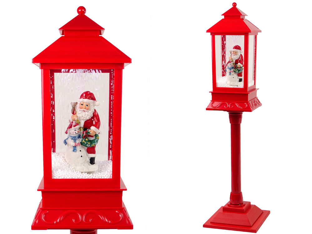 mamido Vianočné dekorácie lampáš lampa s Santa Claus 2v1 vianočné koledy svetlo