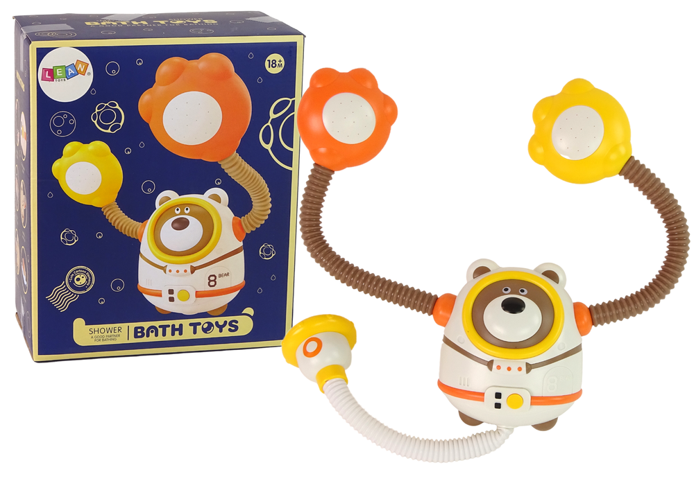 mamido Vodná hračka pre kúpeľ batéria napájaná kozmonautom medvedia sprcha