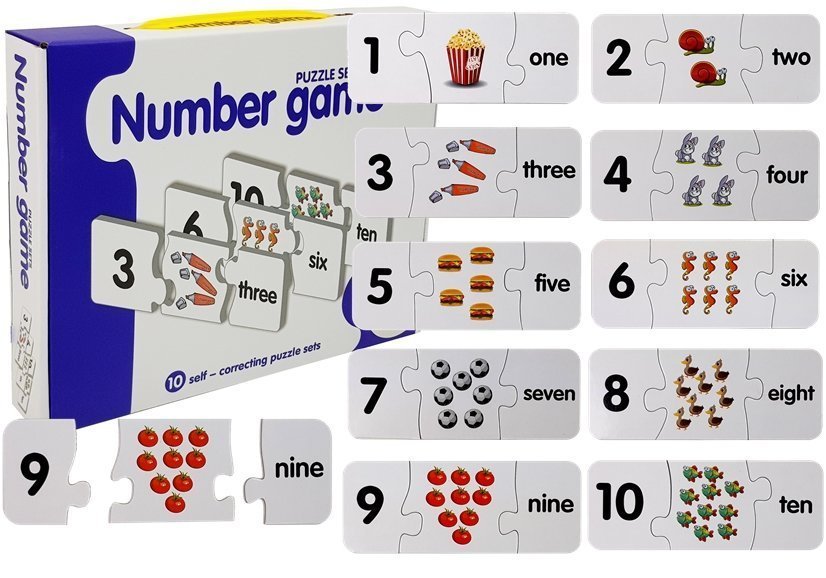 mamido Vzdelávacie puzzle čísla Matematika Angličtina 10 spojení