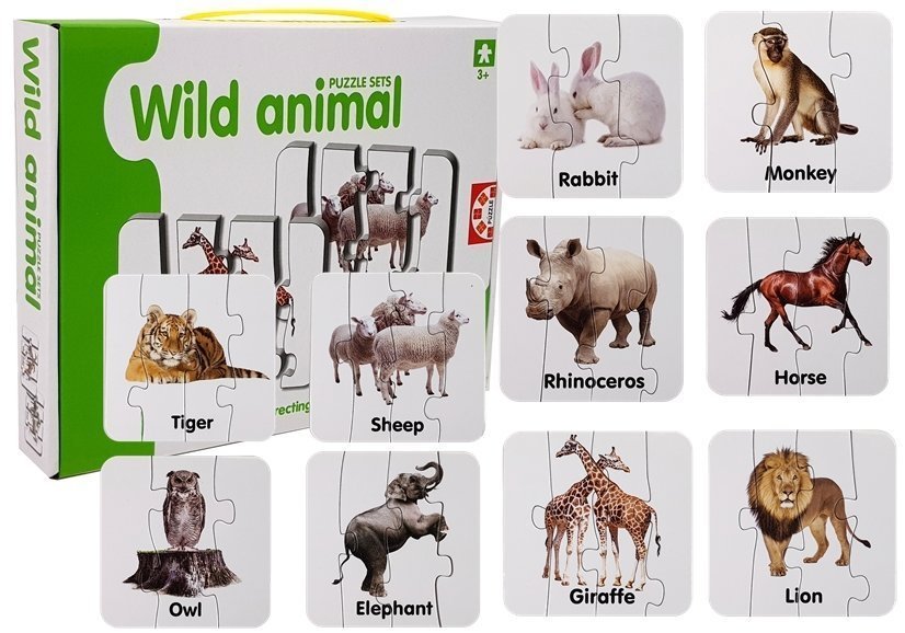 mamido Vzdelávacie puzzle Puzzle Divoké zvieratá 10 spojení Slovenčina