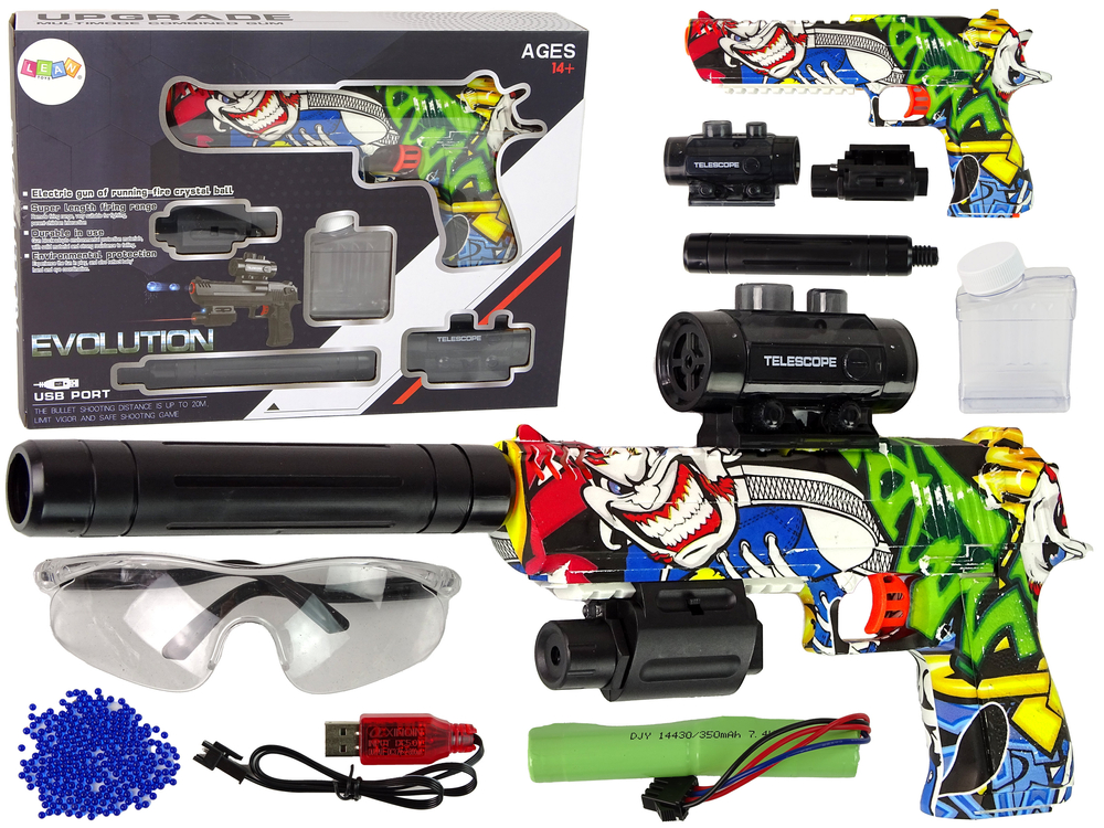 mamido Detská pištoľ na gélové náboje s laserom