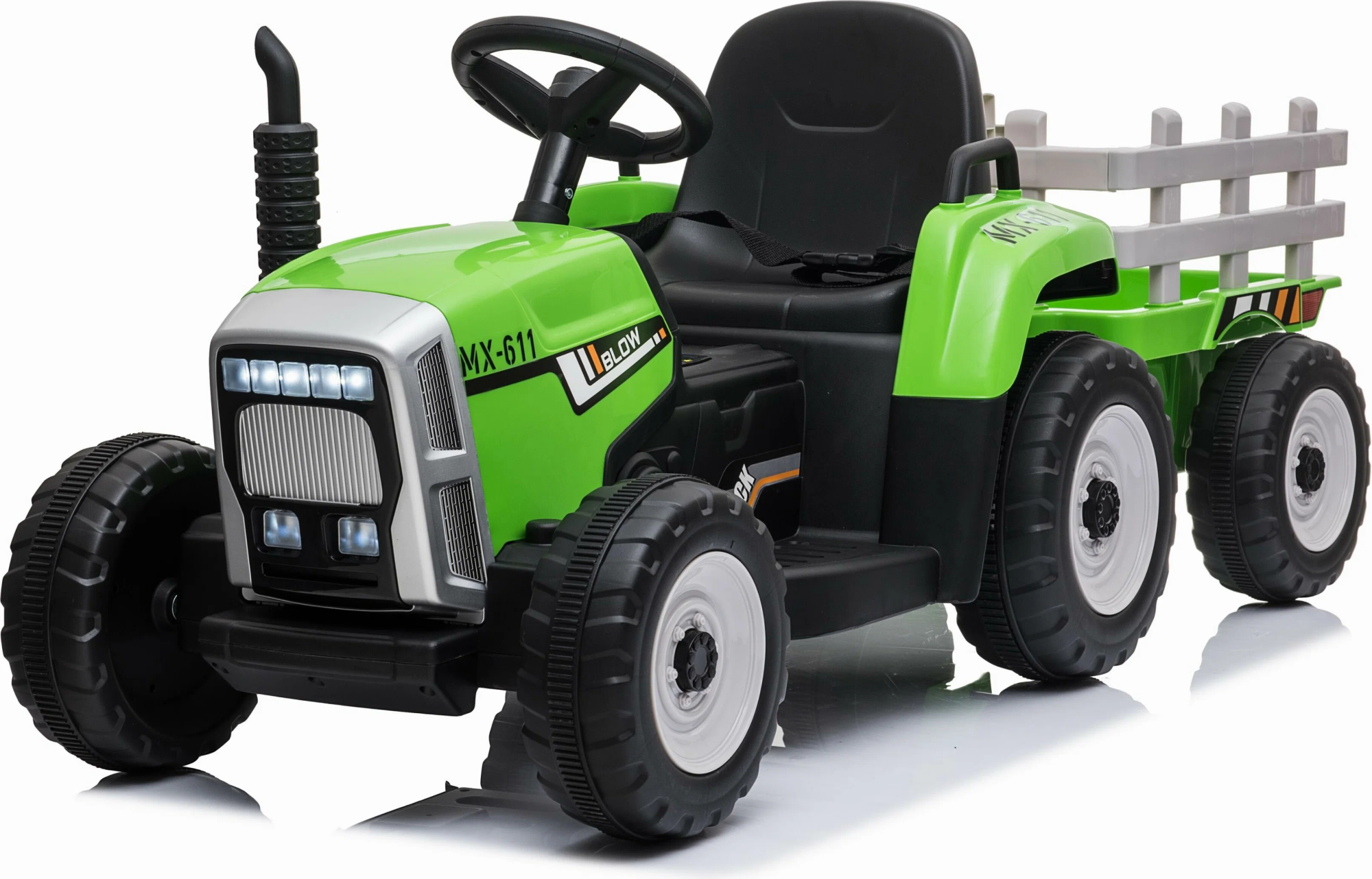 Elektrický traktor s vlečkou Blow zelený