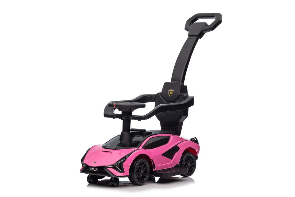 mamido Detské odrážadlo auto s vodiacou tyčou Lamborghini Sian ružové