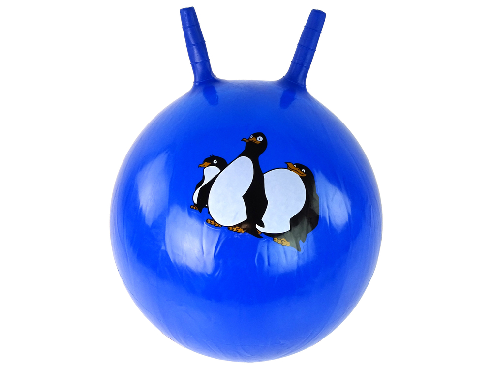 mamido Detská skákacia lopta s tučniakmi modrý