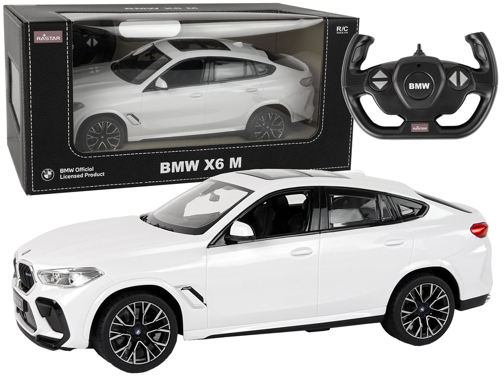 E-shop Rastar Auto na diaľkové ovládanie R/C BMW X6 M Rastar 1:14 biele