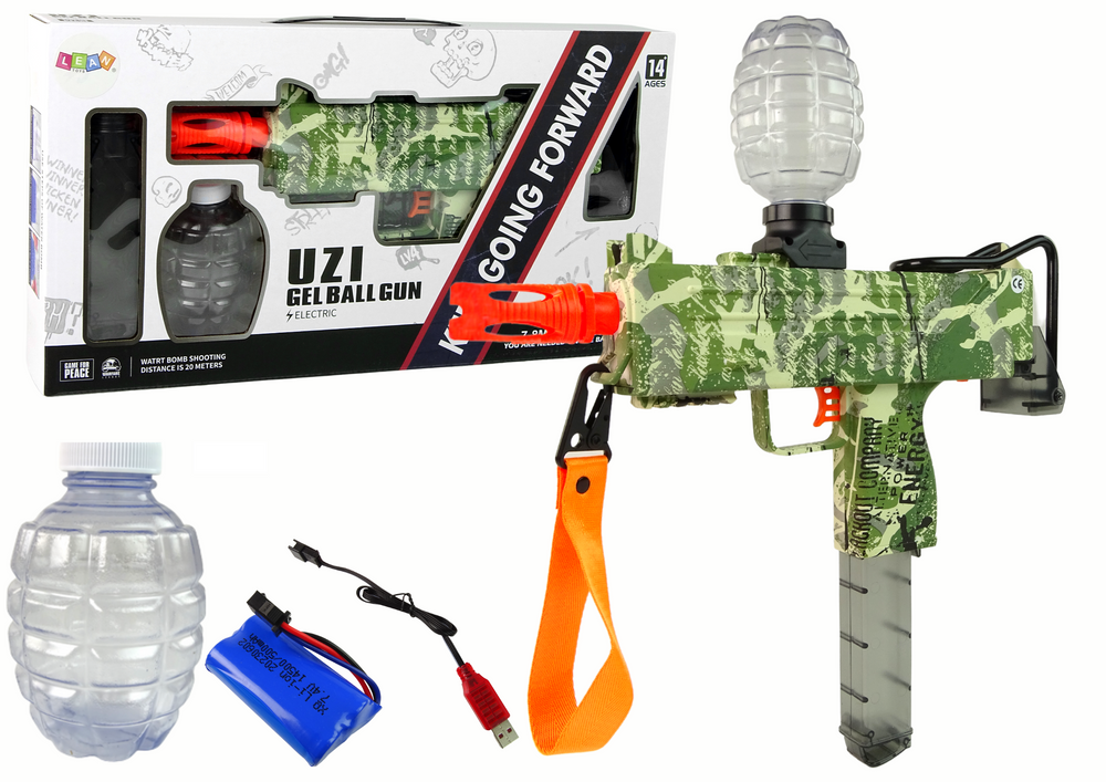 E-shop Detská puška UZI na gélové guličky moro