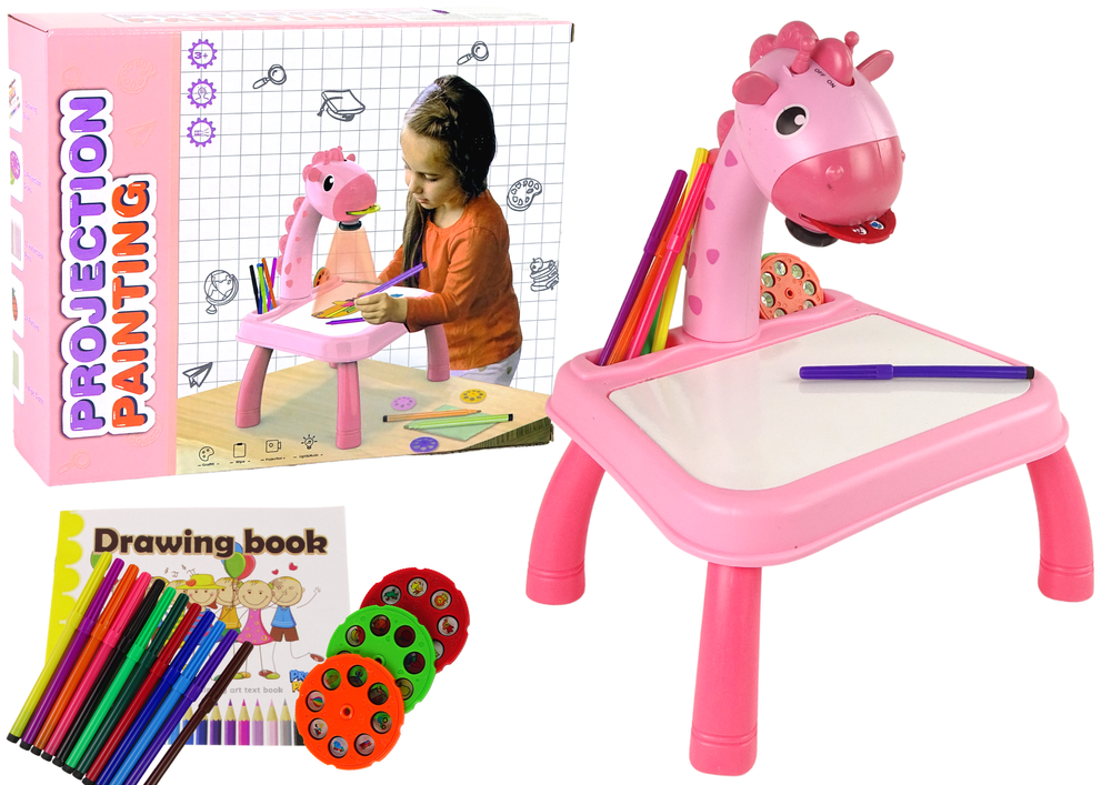 E-shop Detský projektor na maľovanie dinosaur ružový