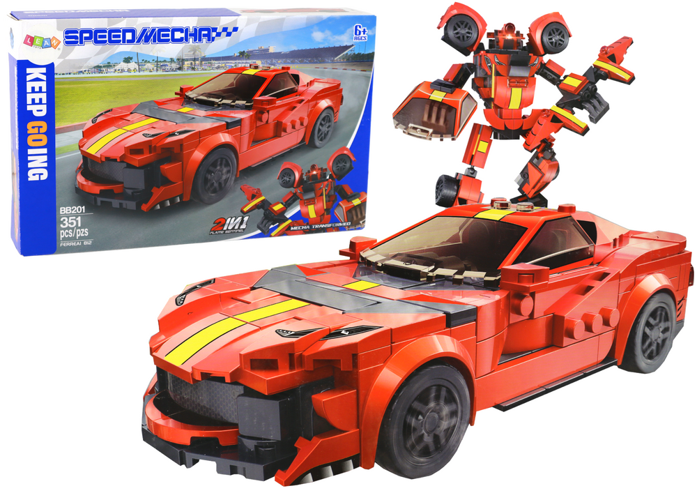 mamido Konštrukčné Auto Robot Transformer 2v1 Ferrari 351 kusov