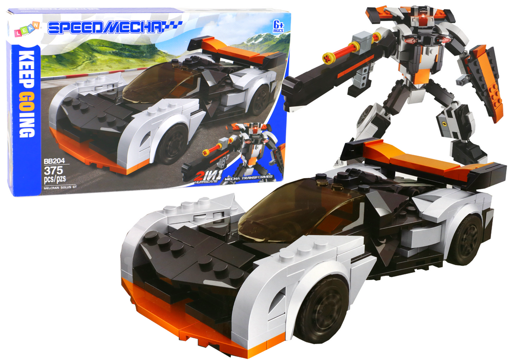 mamido Konštrukčné Auto Robot Transformer 2v1 Melcran Solus GT 375 kusov