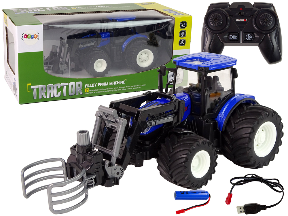 mamido Diaľkovo ovládaný traktor s modrým chytačom